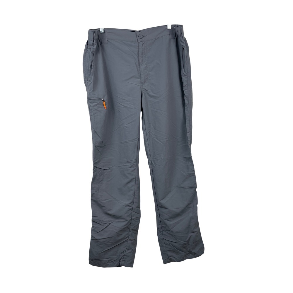 Orvis Mens‎ Gray Nylon Outdoor Hiking Performance Pants XL 32L Zippered Pockets